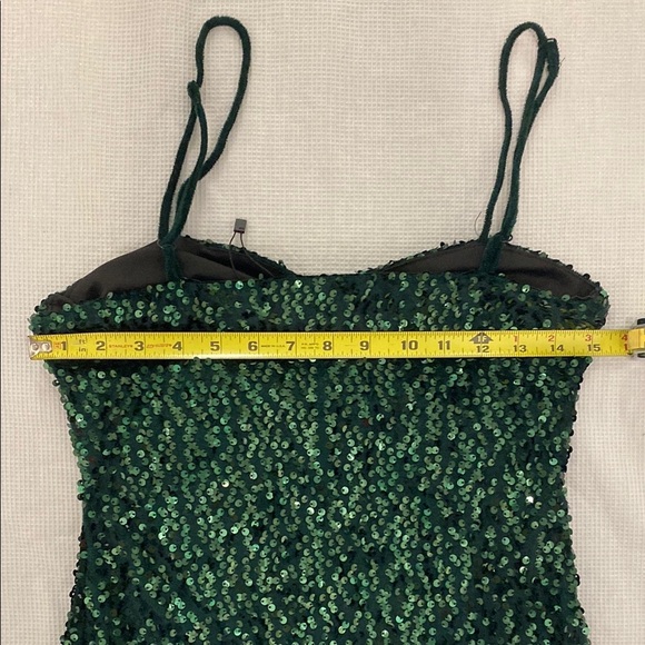 Glamorous Emerald Sequin Mini Dress - Picture 8 of 9